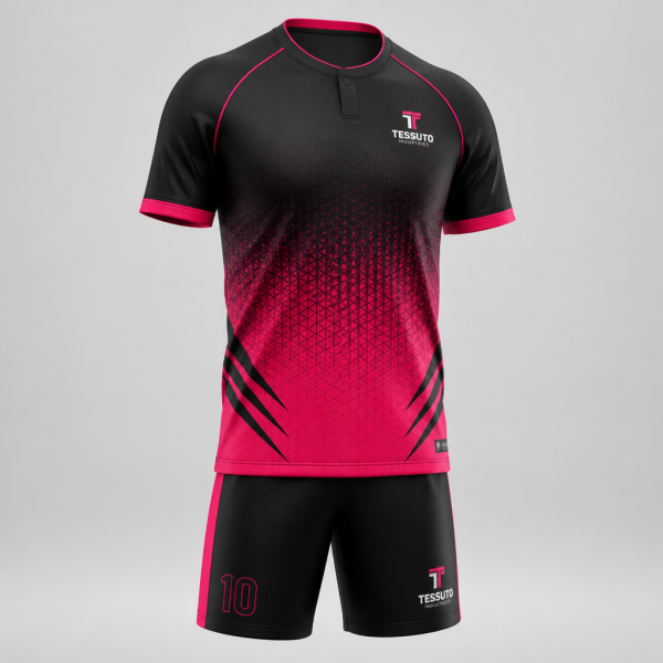 Elite Tessuto Men's Soccer Uniform Set - Black/Pink