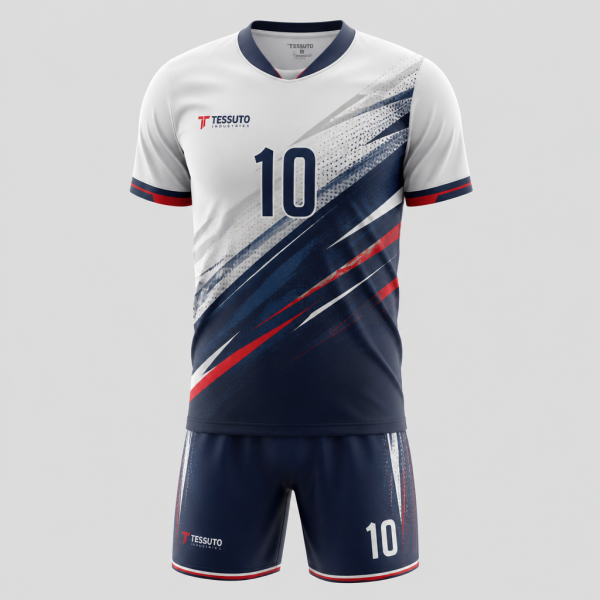 Elite Tessuto Men's Volleyball Uniform Set - Navy/Red