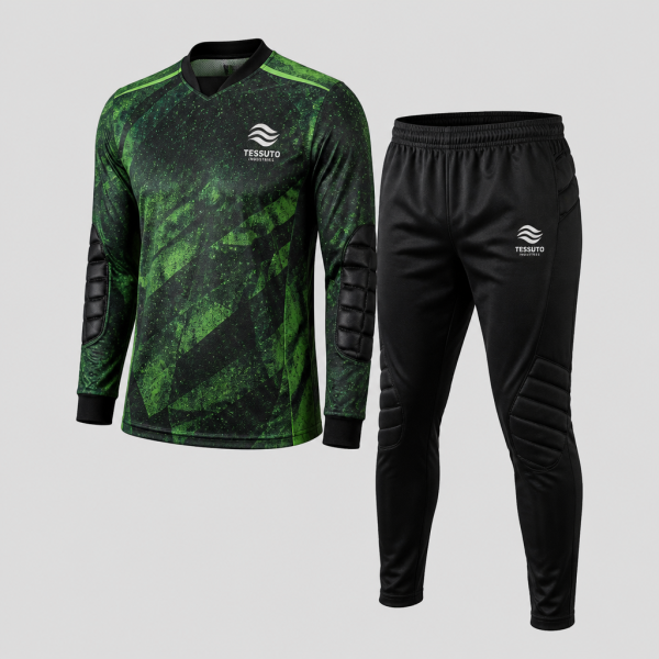 Elite Tessuto Men's Goalkeeper Uniform Set - Green/Black