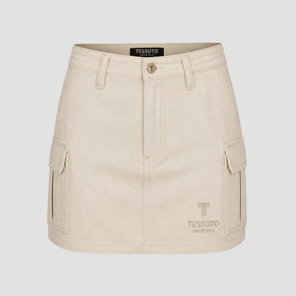 Elite Tessuto Women's Cargo Mini Skirt - Stone Beige