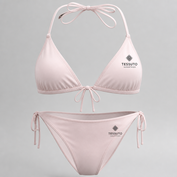 Elite Tessuto Women's Triangle String Bikini Set - Blush Pink