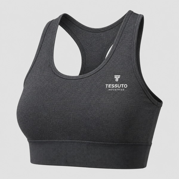 Elite Tessuto Women's Racerback Sports Bra - Charcoal