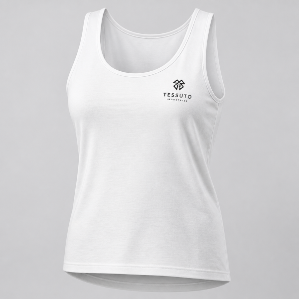 Elite Tessuto Women's Classic Cotton Tank Top - White