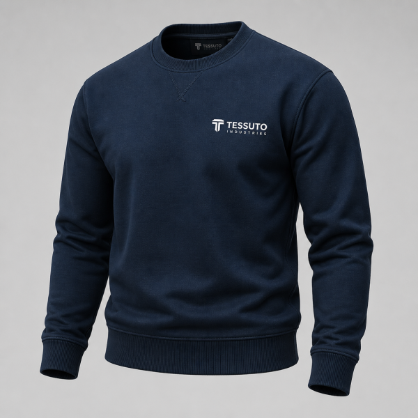 Elite Tessuto Men's Classic Crewneck Sweatshirt - Navy Blue