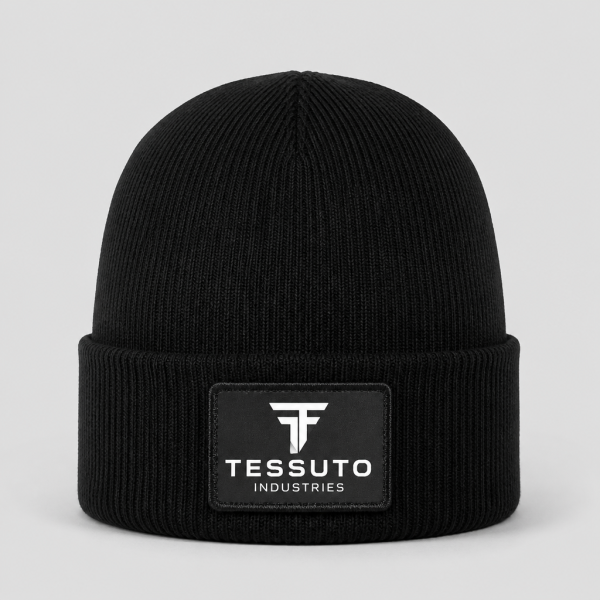Elite Tessuto Pro Ribbed Knit Cuffed Beanie - Stealth Black