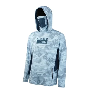 Custom Unisex Camo Print Polyester Fishing Hoodie