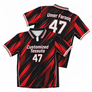 Custom Men's Red Polyester Soccer Jersey