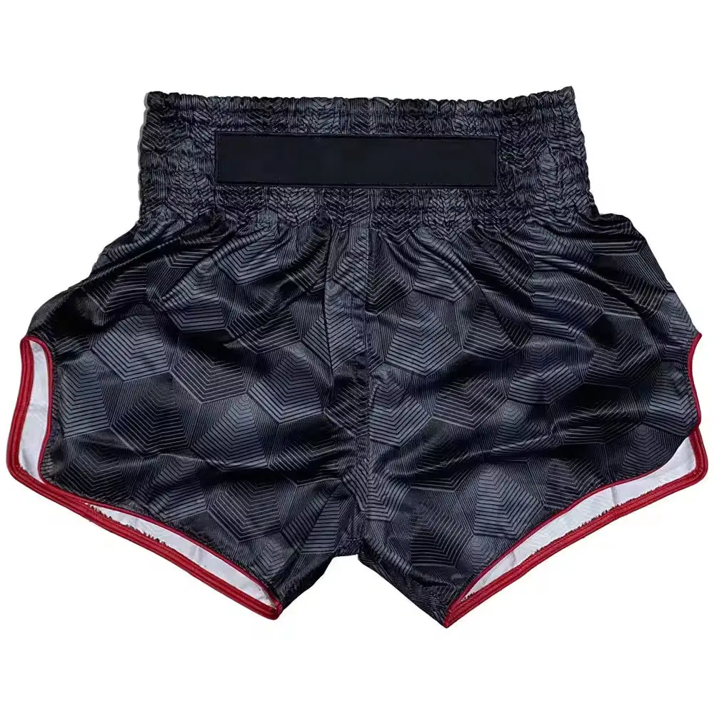 Custom Men's Black Polyester Boxing Shorts