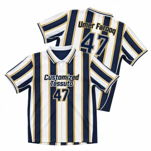 Custom Men's Striped Polyester Soccer Jersey