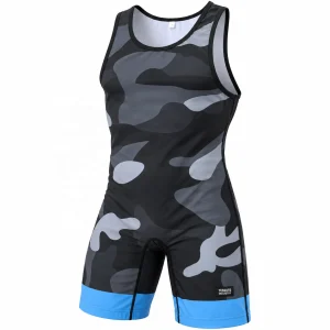 Camo Print Wrestling Singlet Compression Bodysuit