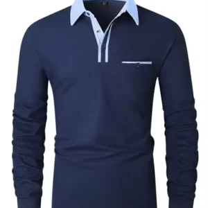 Custom Men's Navy Blue Polo Shirt