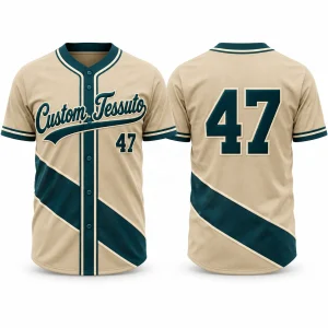 Custom Men's Teal Color Block Polyester Baseball Jersey
