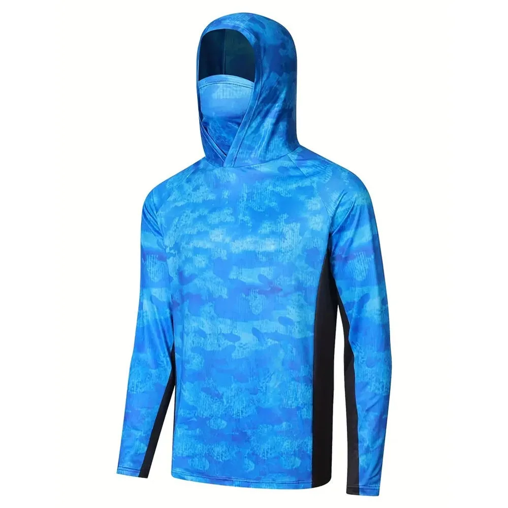 Custom Unisex Blue Camo Print Polyester Swimsuit