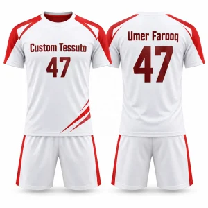 Custom White Polyester Soccer Uniform Set