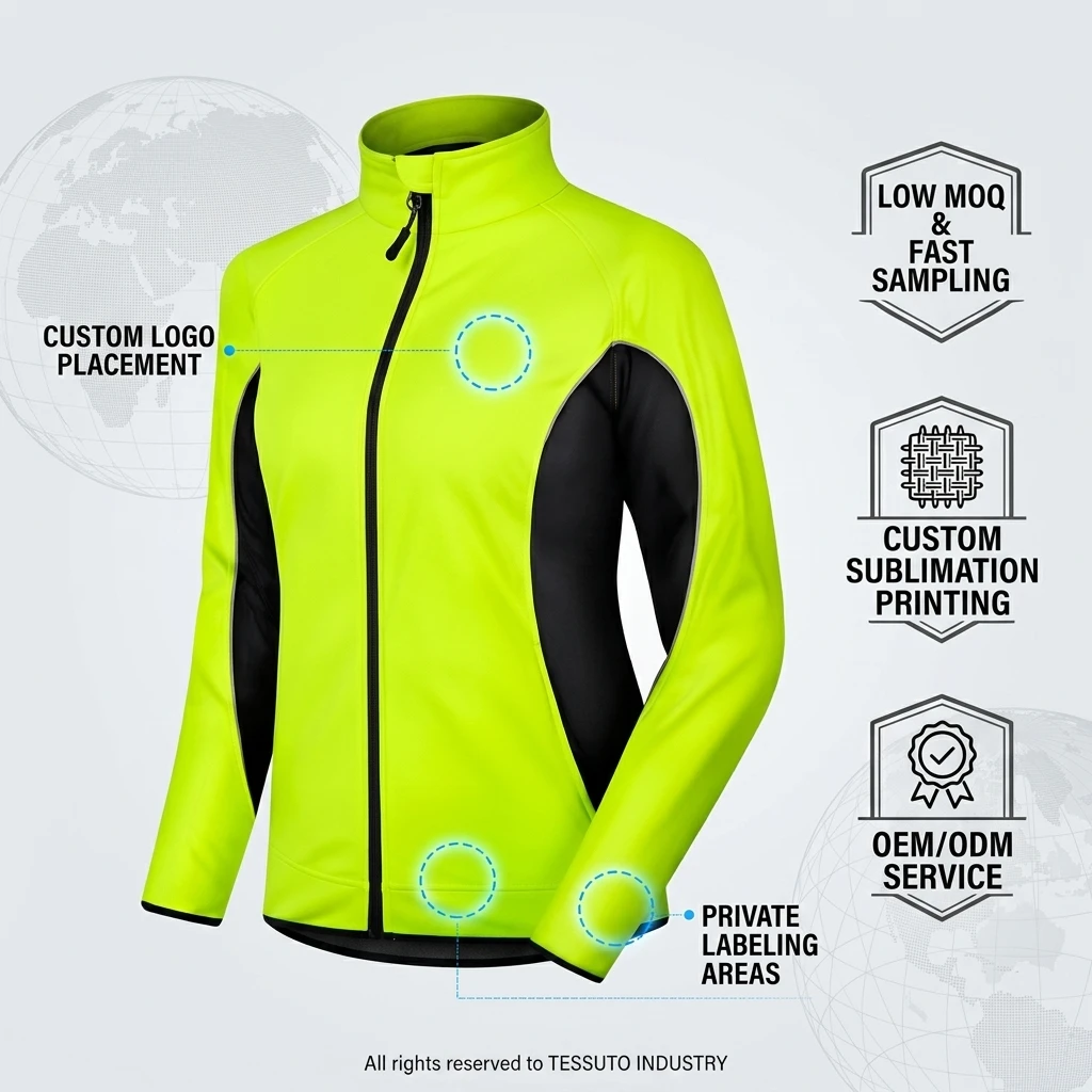 Custom Women's Fleece Cycling Jacket - Image 2