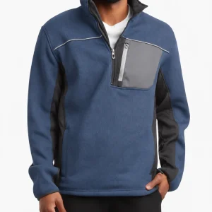 Custom Men's Steel Blue Quarter Zip Sweater