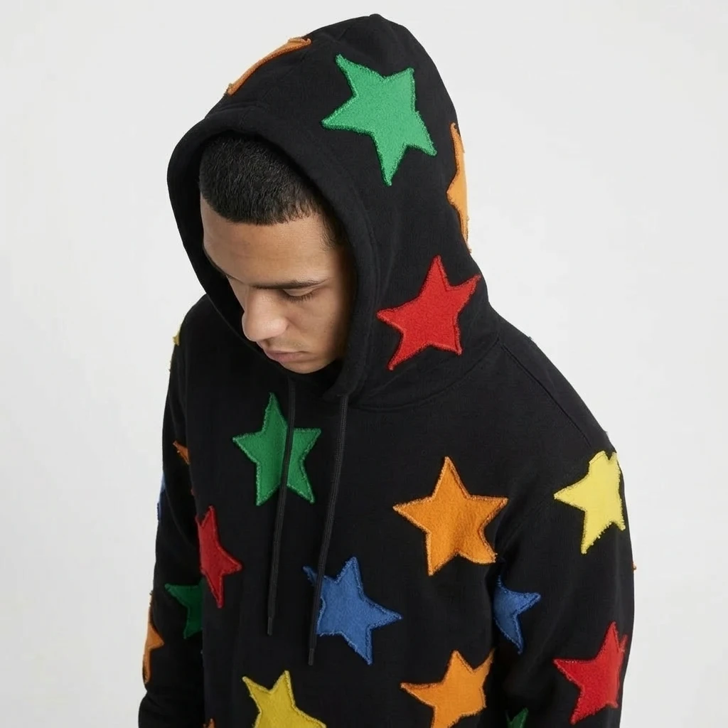 Custom Men's Black Oversized Fleece Hoodie - Image 2