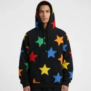 Custom Men's Black Oversized Fleece Hoodie