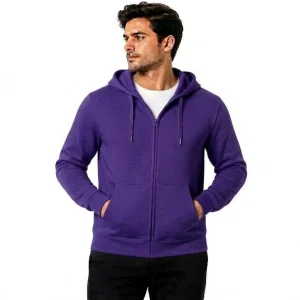 Custom Men's Purple Zip Hoodie