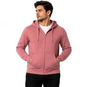 Custom Men's Pink Zip Hoodie