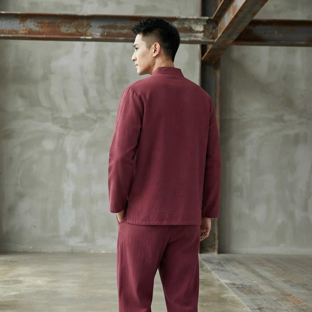 Custom Forest Green Cotton Tai Chi Uniform - Image 2