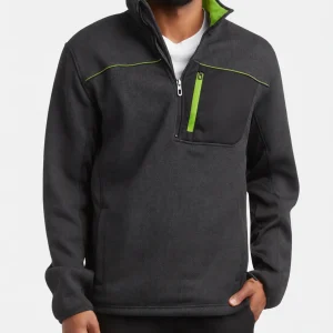 Custom Men's Charcoal Quarter Zip Sweater