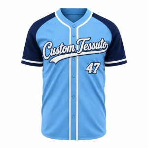 Custom Men's Blue Polyester Softball Jersey