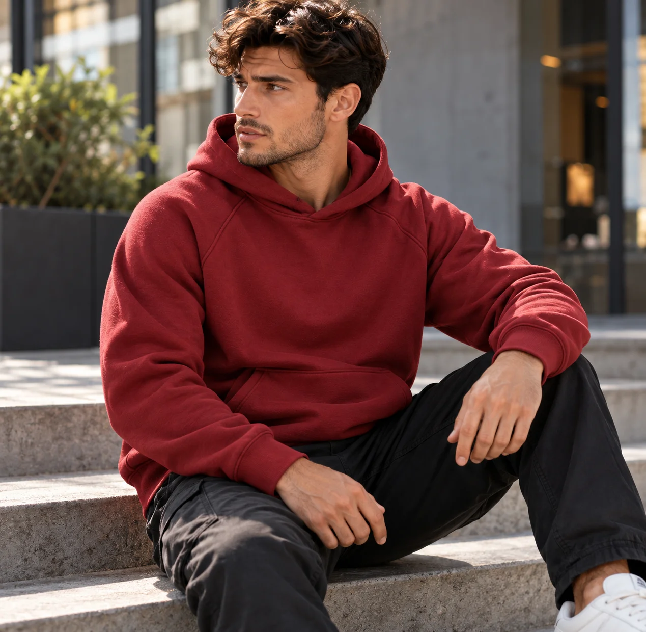 Custom Men's Cotton Zip Hoodie - Image 2