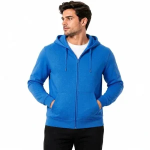 Custom Men's Blue Zip Hoodie