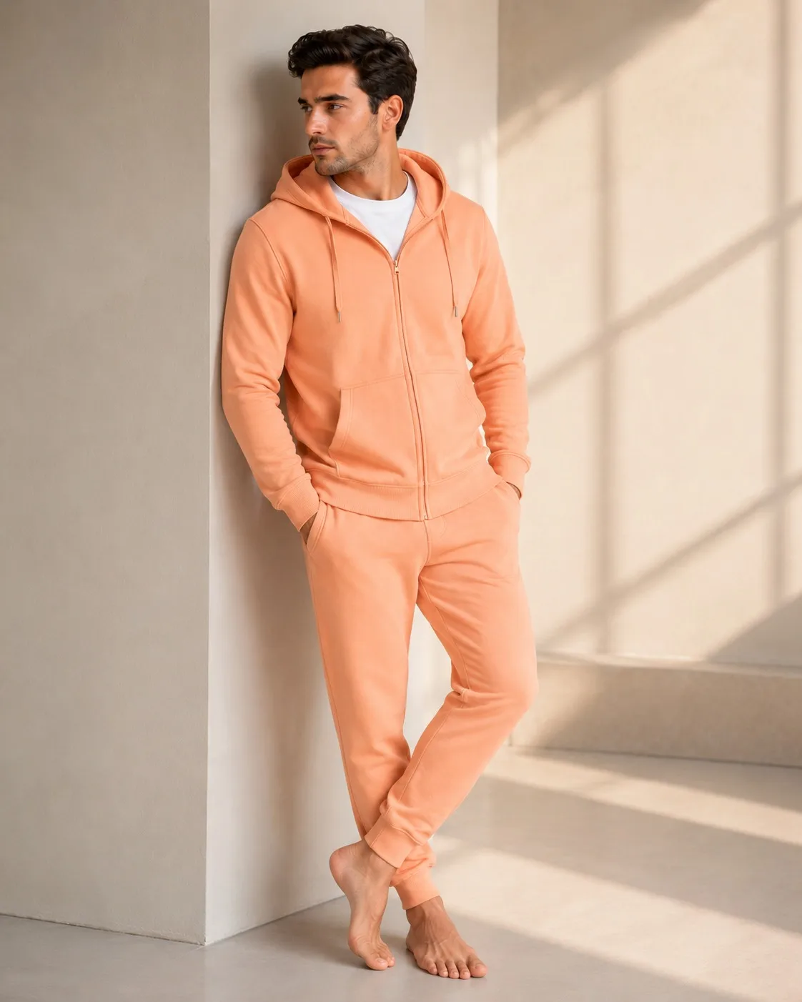 Custom Men's Red Cotton Zip Hoodie - Image 2