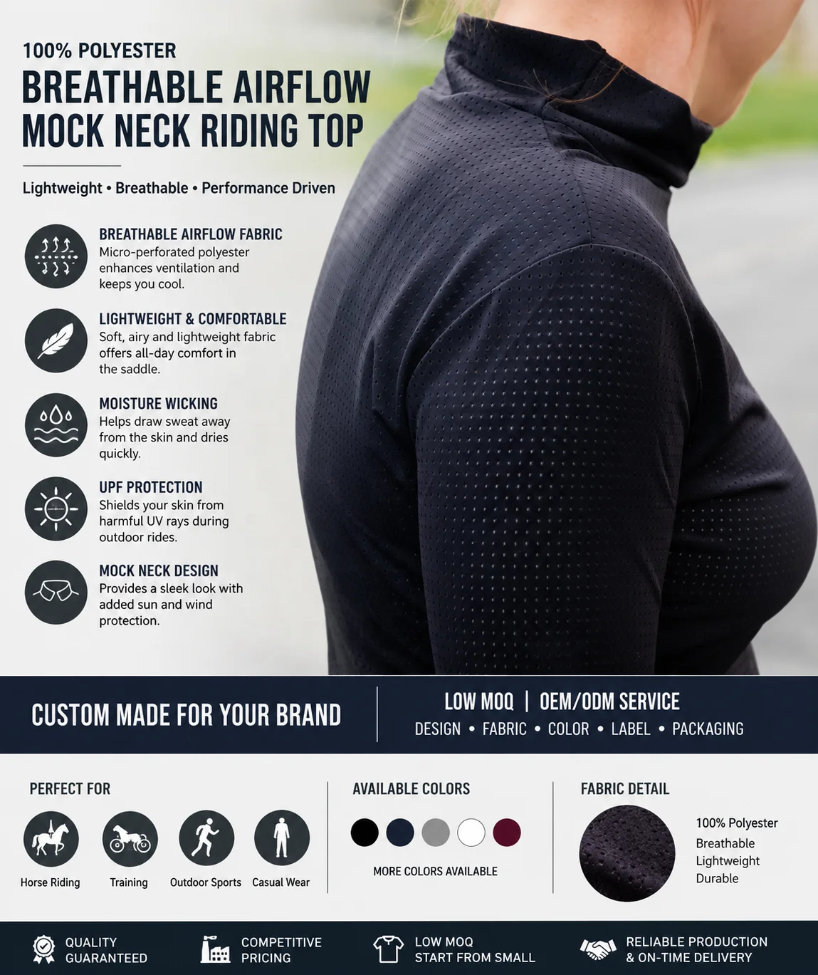 Custom Women's Polyester Riding Top - Image 3