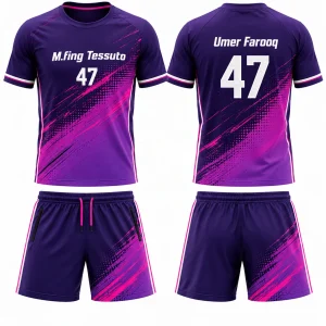 Custom Men's Pink Polyester Soccer Uniform Set