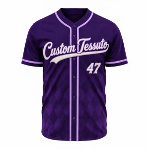 Custom Men's Purple Polyester Baseball Jersey
