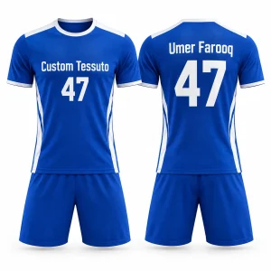 Custom Royal Blue Polyester Soccer Uniform Set