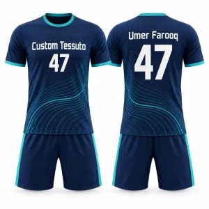Custom Navy Polyester Soccer Uniform Set