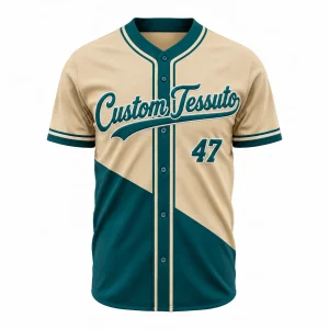Custom Men's Beige Polyester Baseball Jersey