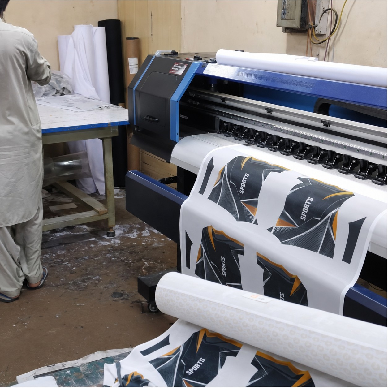 Sublimation printing equipment at Tessuto Industry in Sialkot